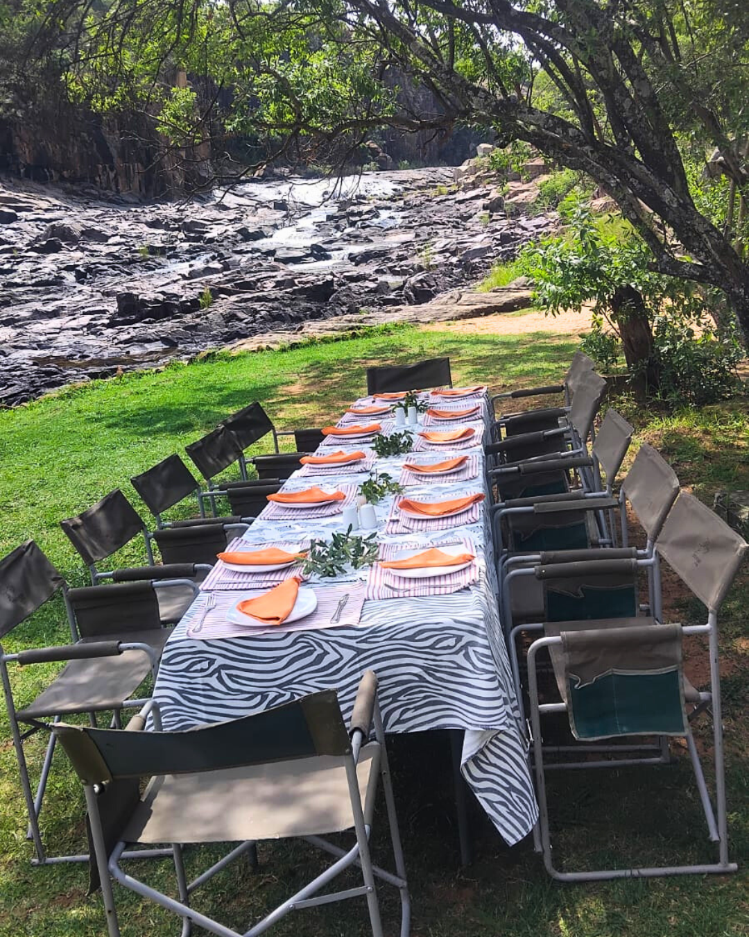 Lunch Setup At The Sundays River on Nambiti Private Game Reserve
